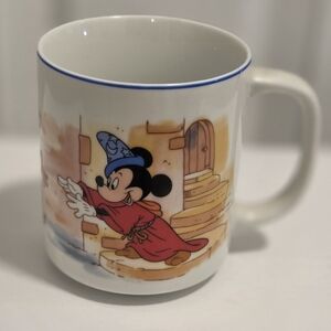 Vintage Disney Sorcerer's Apprentice Fantasia Coffee Mug Mickey Mouse Disneyland